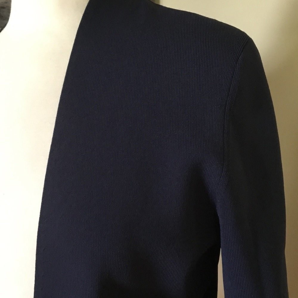 MM LaFleur The Woolf Navy Open-Front Knit Blazer Jardigan Large - Picture 5 of 10